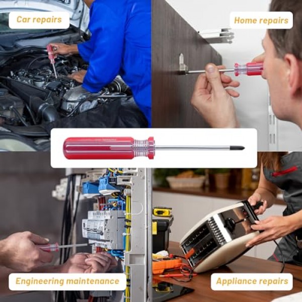 Rannb 삼중 날개 스크루드라이버 세트 자기 포인트 Y 팁 4개 크기 3mm, 4mm, 5mm, 6mm - 4개