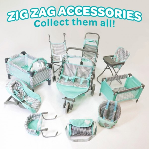 Adora 아기 인형 어린이 침대 성별 중립 Zig Zag 최대 16 인치 218603 Zig Zag Playpen 침대에 대 한 아기 인형에 대 한 운반 가방으로 Playpen 침대 장난감을 설계