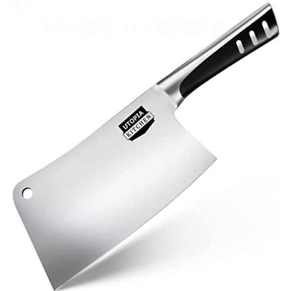 Utopia Kitchen - 가정용 주방 및 레스토랑용 7인치 식칼 주방 칼 다지기 정육점 칼 스테인레스 스틸(검은색)