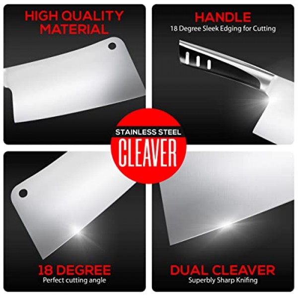 Utopia Kitchen - 가정용 주방 및 레스토랑용 7인치 식칼 주방 칼 다지기 정육점 칼 스테인레스 스틸(검은색)