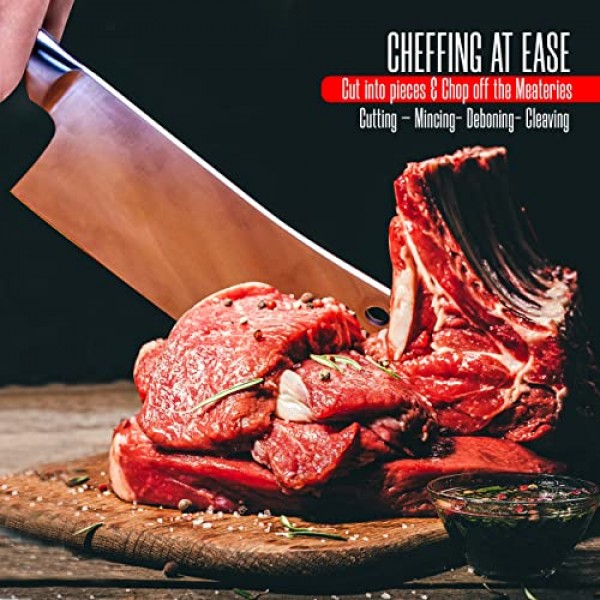 Utopia Kitchen - 가정용 주방 및 레스토랑용 7인치 식칼 주방 칼 다지기 정육점 칼 스테인레스 스틸(검은색)