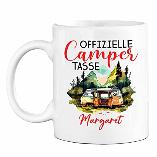 개인화 된 캠핑카 캠핑 세라믹 커피 머그잔 11 온스 15 온스, Offizielle Camper Tasse 여행용 머그잔 야외 애호가를위한 선물, 맞춤형 캠핑 생활 커피 컵 이름 선택, 독특한 캠