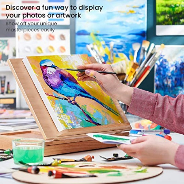 Arteza 아크릴 종이 접이식 캔버스 패드, 9.5x9.5 인치, 20 시트, DIY 프레임, 중량 아크릴 페인트 종이, 220 lb, 360 GSM, 무산소, 회화 및 혼합 미디어 아트용 미술 용품