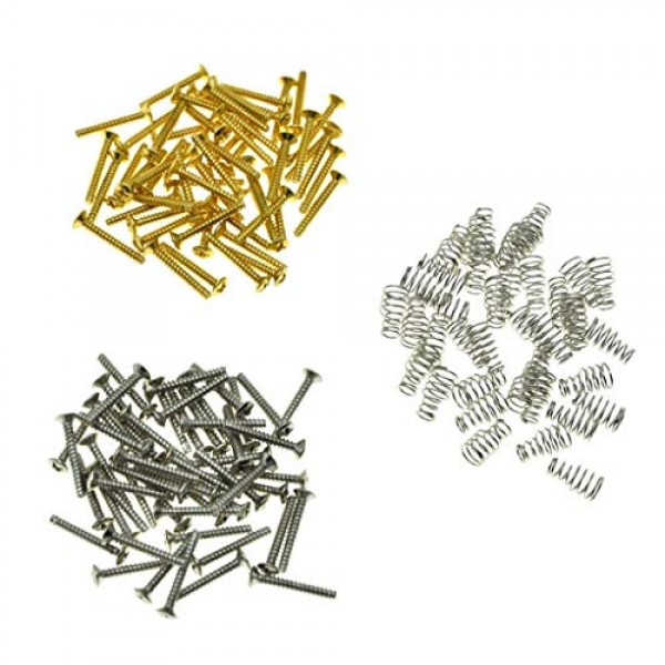 ST Strat/Tele Nickel용 50 미터 나사 M3 단일 코일 픽업 장착 나사 및 스프링 3x21.5mm로 구성된 KAISH 팩