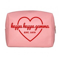 여학생 클럽 샵 Kappa Kappa Gamma 메이크업 백 - 다목적 PU 가죽, 라이센스 디자인 및 지퍼 잠금 장치가 있는 방수 메이크업 여행 가방, 완벽한 Kappa Kappa Gamma 여학생 클럽 선