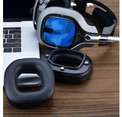 Astro 게임용 Yaowanguan A40 TR 이어 패드 A40 TR 유선 게임용 헤드셋 헤드 밴드 마이크 폼 여분의 두꺼운 귀 덮개 컵 패드 교체 단백질 블랙 단백질 가죽 이어 패드 세트