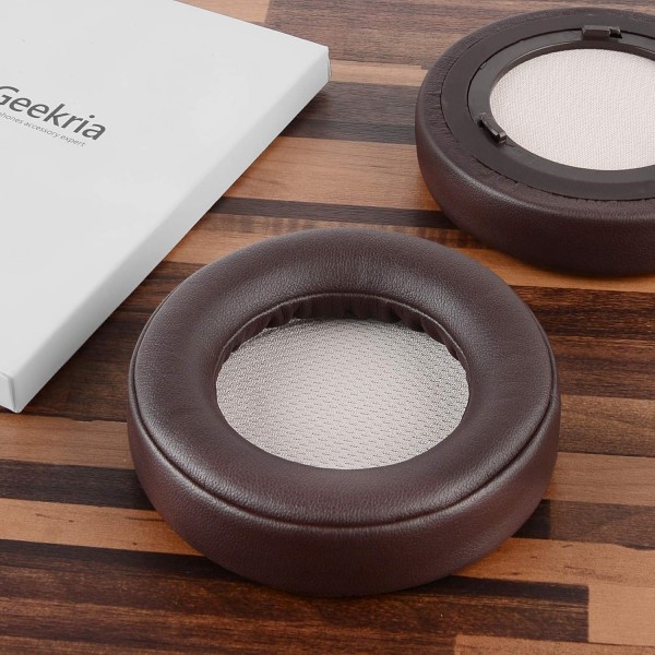 Corsair Virtuoso RGB, Virtuoso RGB Wireless SE, Virtuoso RGB Wireless XT 헤드폰 이어패드, 헤드셋 이어패드, 이어컵 수리(갈색)용 Geekria QuickFit 단백질 가죽 교체용 이어패드 브라운