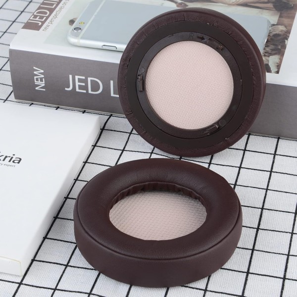 Corsair Virtuoso RGB, Virtuoso RGB Wireless SE, Virtuoso RGB Wireless XT 헤드폰 이어패드, 헤드셋 이어패드, 이어컵 수리(갈색)용 Geekria QuickFit 단백질 가죽 교체용 이어패드 브라운