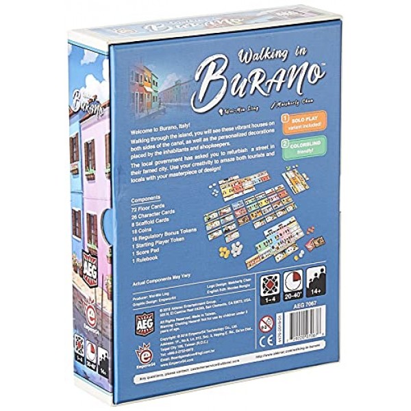 Alderac Entertainment Group Walking in Burano : 장난감 및 게임
