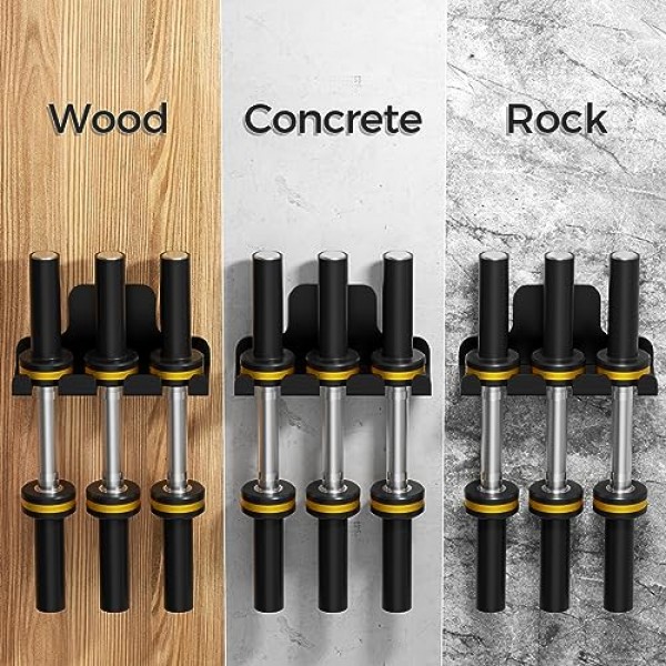 JNIHEEP 올림픽 바벨 행거, 차고 체육관 바 벽 랙, 수직 바벨 마운트 랙, 블랙 파우더 코팅, 공간 절약형 상업용 또는 홈 체육관 액세서리, 33mm 바 크기 미만 유지