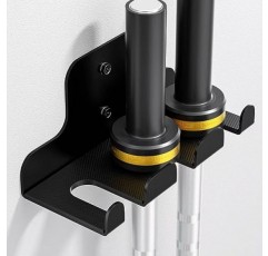 JNIHEEP 올림픽 바벨 행거, 차고 체육관 바 벽 랙, 수직 바벨 마운트 랙, 블랙 파우더 코팅, 공간 절약형 상업용 또는 홈 체육관 액세서리, 33mm 바 크기 미만 유지