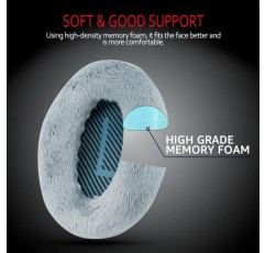 Krone Kalpasmos Bose QC35 II QC25 QC2 QC15 Ae2 Ae2i Ae2w SoundTrue & SoundLink (Over-Ear) 메모리 폼 및 흰색 모피 이어 패드 겨울 야외용 회색용 전문 이어 패드