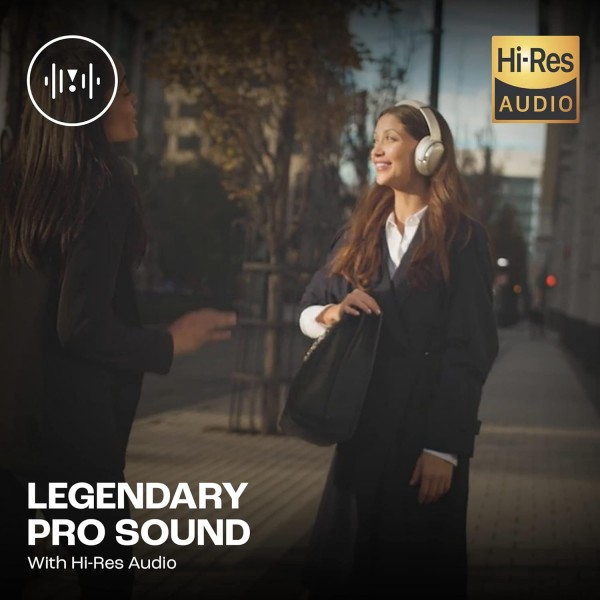 JBL Tour One M2 - 무선 오버이어 헤드폰 - 샴페인 색상의 적응형 소음 제거 기능이 있는 Bluetooth 헤드폰 - 단 한 번의 배터리 충전으로 최대 40시간 재생