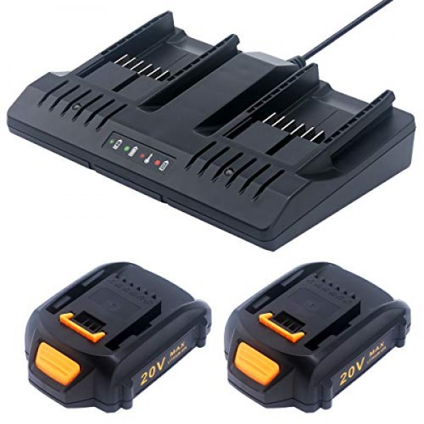 Worx 20V 배터리 및 충전기 키트 WA3525 WA3875용 Elefly 교체품