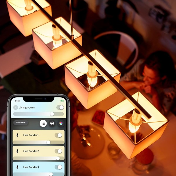 Philips Hue White Ambiance E14 램프 단일 팩 320lm, 밝기 조절 가능, 모든 흰색 음영, 앱을 통해 제어 가능, Amazon Alexa(Echo, Echo Dot)와 호환 가능