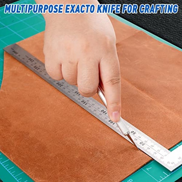 DIYSELF 100 PCS Exacto 칼 블레이드, SK5 탄소강 #11 Exacto 블레이드 공예, 취미, 스크랩북, 스텐실용 보관 케이스가 있는 공예 아트 나이프 교체 블레이드 리필