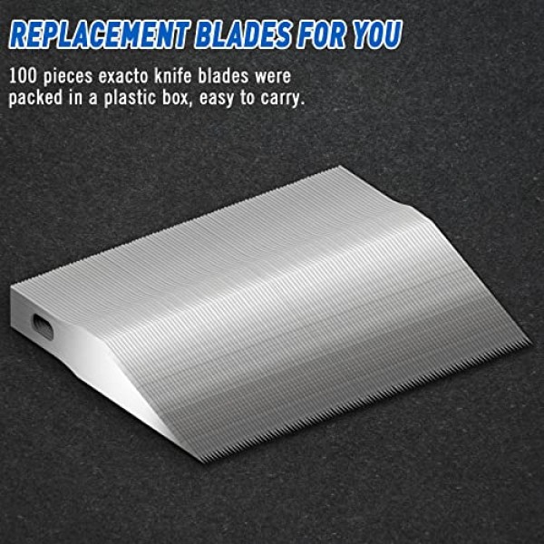 DIYSELF 100 PCS Exacto 칼 블레이드, SK5 탄소강 #11 Exacto 블레이드 공예, 취미, 스크랩북, 스텐실용 보관 케이스가 있는 공예 아트 나이프 교체 블레이드 리필