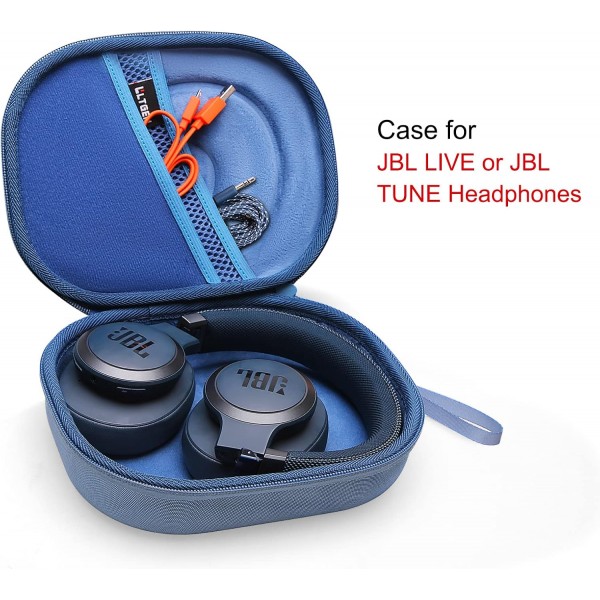 JBL LIVE 650BTNC 500BT 660NC 또는 JBL Tune 710BT 660NC 510BT 헤드폰용 L LTGEM 하드 케이스 휴대용 여행용 케이스(케이스만) 외부 및 내부 파란색