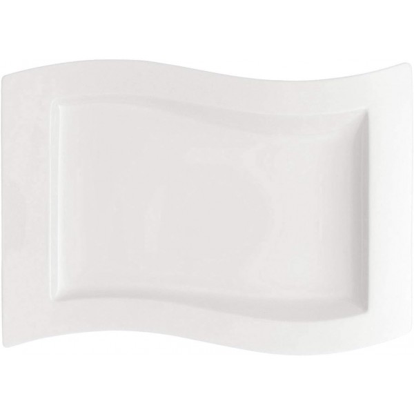 빌레로이앤보흐 1025252699 New Wave Gourmet Plate, 33 x 24 cm, Premium Porcelain, White 33 x 24 cm White