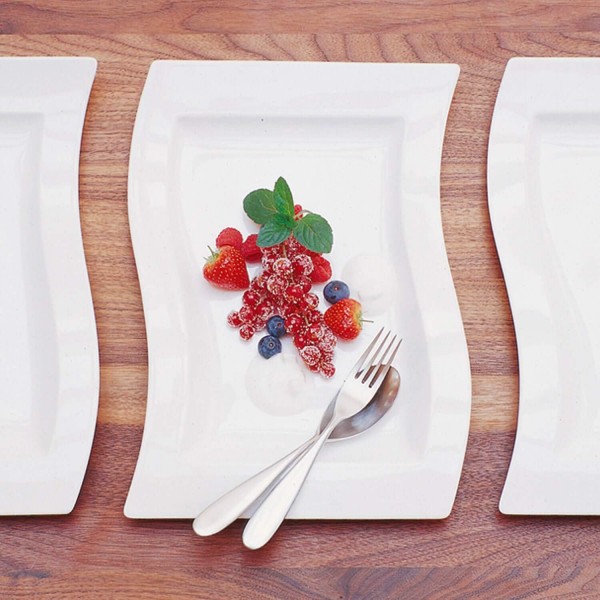 빌레로이앤보흐 1025252699 New Wave Gourmet Plate, 33 x 24 cm, Premium Porcelain, White 33 x 24 cm White
