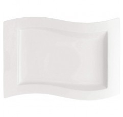 빌레로이앤보흐 1025252699 New Wave Gourmet Plate, 33 x 24 cm, Premium Porcelain, White 33 x 24 cm White
