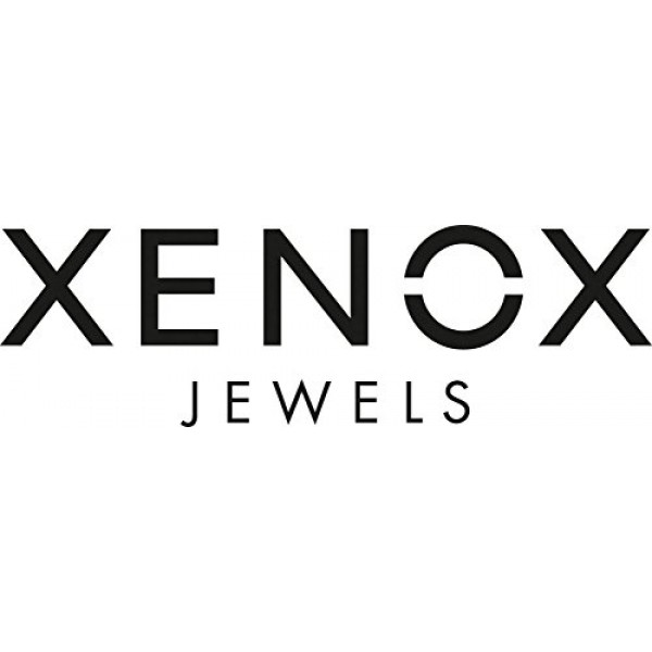 XENOX XS7281G 여성용 목걸이 실버 서클 골드 스털링 실버 925 골드 화이트 지르코니아 45 cm, 스털링 실버, 큐빅 지르코니아