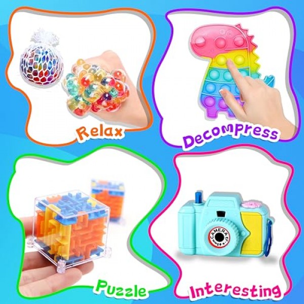 828pcs 어린이를위한 파티 호의, Fidget Toys Pack, Stocking Stuffers, Fidget Toys Bulk, Birthday Gift Toys, Prize Box, Treasure Box, Goodie Bag Stuffers, Carnival Prizes, Pinata, Classroom Toys, Sensory Toys Part