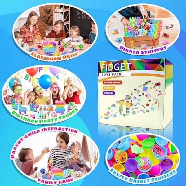 828pcs 어린이를위한 파티 호의, Fidget Toys Pack, Stocking Stuffers, Fidget Toys Bulk, Birthday Gift Toys, Prize Box, Treasure Box, Goodie Bag Stuffers, Carnival Prizes, Pinata, Classroom Toys, Sensory Toys Part