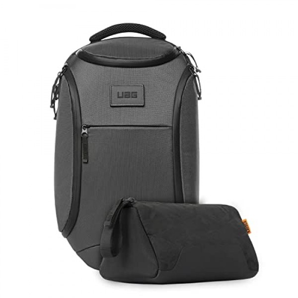 URBAN ARMOR GEAR UAG 18리터 경량의 터프한 내후성 노트북 백팩, 표준형 그레이 + UAG Dopp 키트 경량 남녀공용 세면용품 필수 여행가방, 블랙 미드나잇 카모