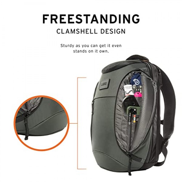 URBAN ARMOR GEAR UAG 18리터 경량의 터프한 내후성 노트북 백팩, 표준형 그레이 + UAG Dopp 키트 경량 남녀공용 세면용품 필수 여행가방, 블랙 미드나잇 카모