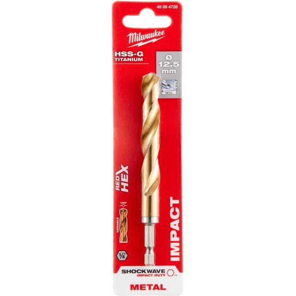 MILWAUKEE T48894728 금속 드릴 육각 입력 Hss-G 12.5X 128Mm