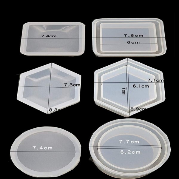 Biluer 실리콘 금형, 3PCS 에폭시 수지 금형 수지 주조 금형 콘크리트 DIY 코스터/화분/애쉬 컵/펜 캔들 비누 홀더에 대한 수지 쥬얼리 금형