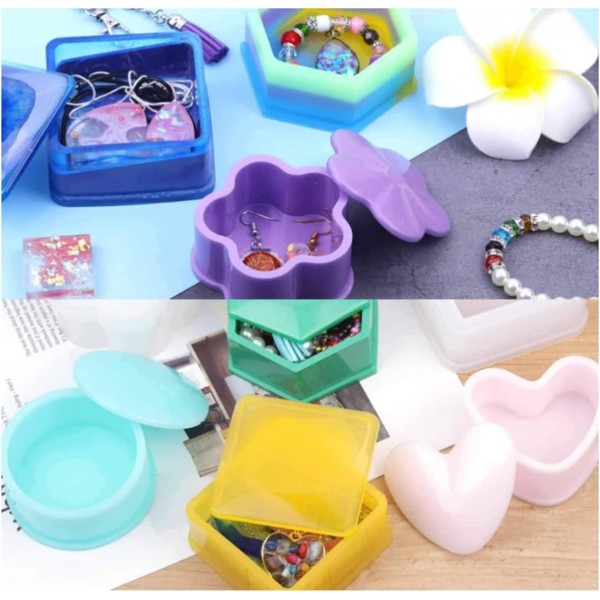 Biluer 실리콘 금형, 3PCS 에폭시 수지 금형 수지 주조 금형 콘크리트 DIY 코스터/화분/애쉬 컵/펜 캔들 비누 홀더에 대한 수지 쥬얼리 금형