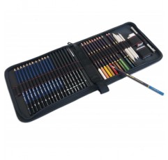 tvfly 수채화 크레용, 흑연 및 목탄 연필 및 액세서리가 포함된 41피스 연필 드로잉 세트, 초보자, 아티스트, 학생, 성인을 위한 최고의 드로잉 41피스(1팩)