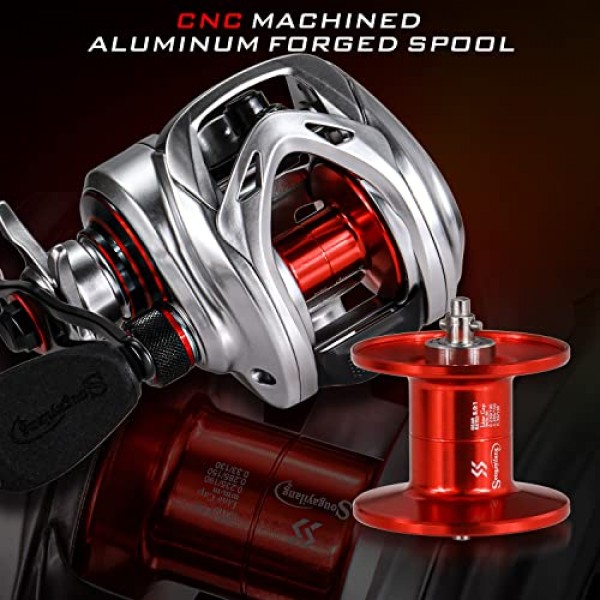 Sougayilang 베이트캐스팅 릴 – 경량 흑연 프레임 – 9 + 1 역방향 볼 베어링, 8.0:1 고속 기어비 낚시 릴