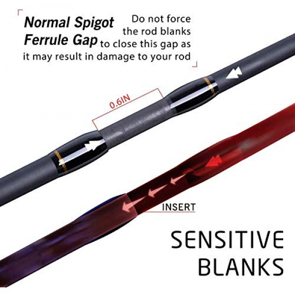 Goture 여행용 낚싯대, 케이스/가방이 포함된 4피스 낚싯대, 서핑 캐스팅/스피닝 로드, 바닷물 송어, 배스, 월아이, 파이크용 초경량 낚시 베이트캐스팅 로드 7피트