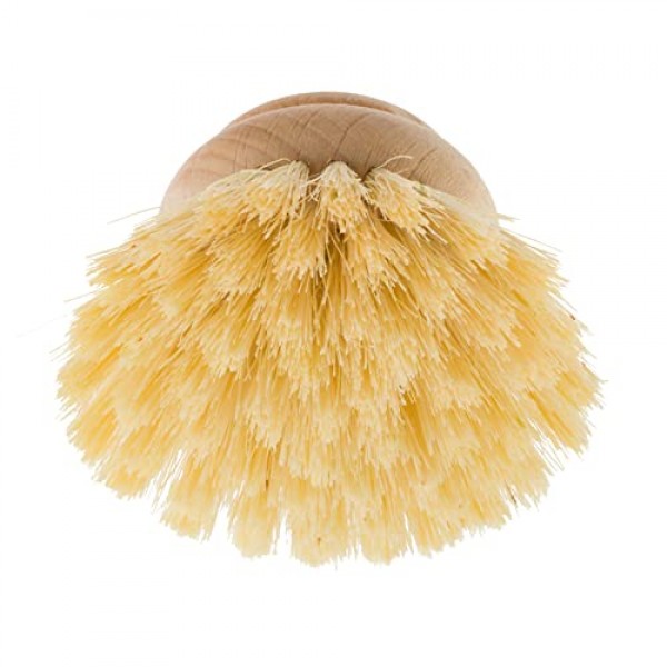 Redecker Tampico 접시 브러시용 교체 헤드, 2인치, 2개 세트, 100% 내구성이 뛰어난 천연 탐피코 섬유 및 미처리 너도밤나무, 독일산