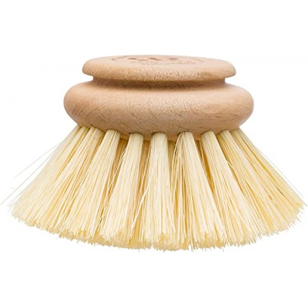 Redecker Tampico 접시 브러시용 교체 헤드, 2인치, 2개 세트, 100% 내구성이 뛰어난 천연 탐피코 섬유 및 미처리 너도밤나무, 독일산