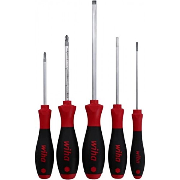 Wiha 5피스 SoftFinish 일자형 및 십자 드라이버 세트