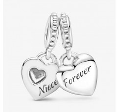 Aunt & Niece Split Heart, 12.8mm, 스털링 실버, 해당 없음