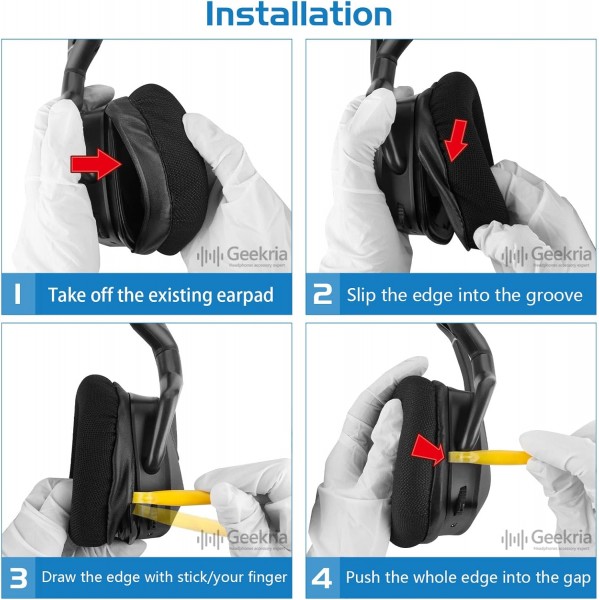 Corsair VOID PRO, Void Pro RGB, Void Pro RGB SE, Void Elite, Void Elite RGB 헤드폰, 이어패드, 헤드셋 이어컵(블랙/그레이), EJZ257-02용 GEEKRIA 교체용 이어 패드