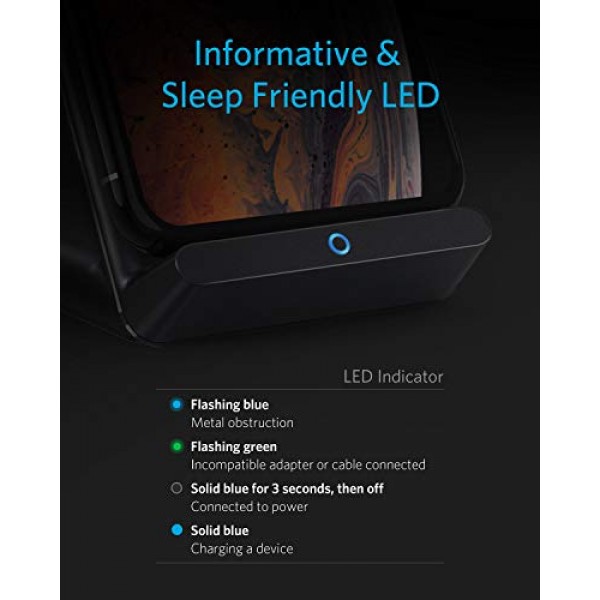 Anker 2 팩 313 무선 충전기(스탠드), iPhone 15/15 Pro/15 Pro Max/14/14 Pro Max용 Qi 인증, Galaxy S20, S10용 10W 고속 충전 - 스탠드 디자인, AC 어댑터 없음