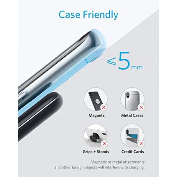 Anker 2 팩 313 무선 충전기(스탠드), iPhone 15/15 Pro/15 Pro Max/14/14 Pro Max용 Qi 인증, Galaxy S20, S10용 10W 고속 충전 - 스탠드 디자인, AC 어댑터 없음