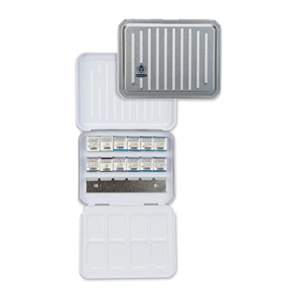 Schmincke Horadam 수채화 물감, 금속 통 12개 반 팬, 바다 경치 색상 세트