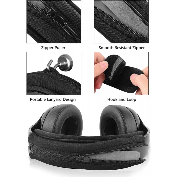 Geekria 중간 냉각 젤 후크 및 루프 헤드 밴드 커버 + 헤드 밴드 패드 세트/지퍼 헤드 밴드 보호대 ATH Bose B JBL Hyperx Sony 헤드폰 냉각 젤과 호환되는 도구 필요 없음