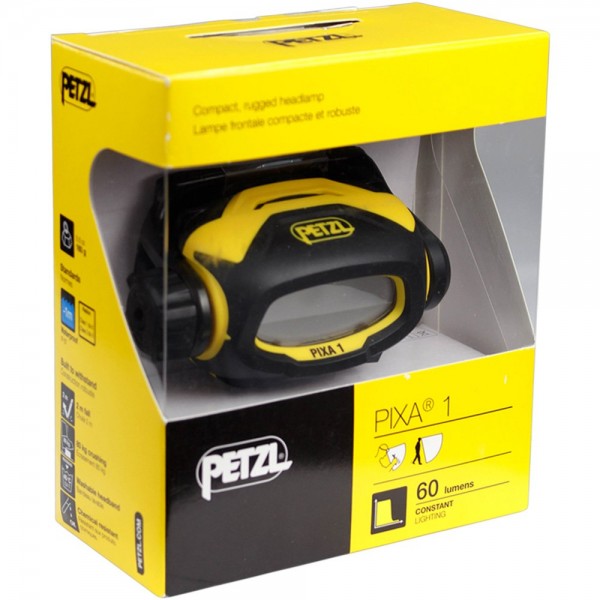 Petzl E78AHB 2 PIXA 1 헤드램프, CONSTANT LIGHT 기술로 근접 조명에 적합, 60lm, 검정/노랑