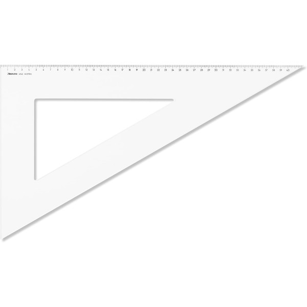 Aristo AR6042 삼각형 60°(긴 카테투스 420mm, 빗변 485mm, 분할의 내마모성 깊은 엠보싱, Plexiglas) 투명 빗변 485mm 밀링 품질