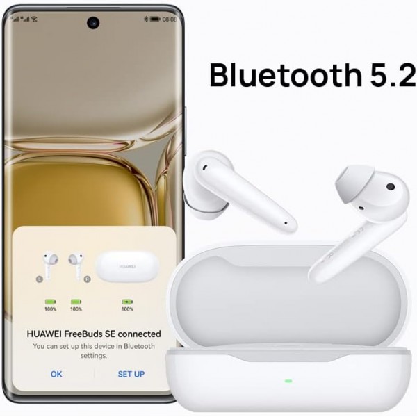 HUAWEI FreeBuds SE 무선 세미 인이어 Bluetooth 헤드폰, 더 편안하고 고급스러운 디자인, 맑고 깨끗한 사운드, 긴 배터리 수명, 낮은 대기 시간 게임, 독일어 버전, Blue Freebuds S