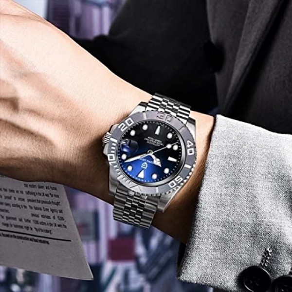 Pagani Design 남성용 시계 일본 NH35A 스포츠 100M 방수 스테인레스 스틸 자동 남성용 시계