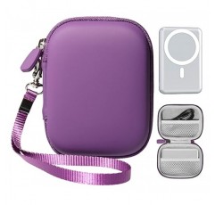 슬림형 자기 무선 휴대용 충전기용 Alltravel 손바닥 크기 케이스, Baseus, Yiisonger, Anker 621/521, AOGUERBE, iWalk, ESR(보라색)과 호환 가능